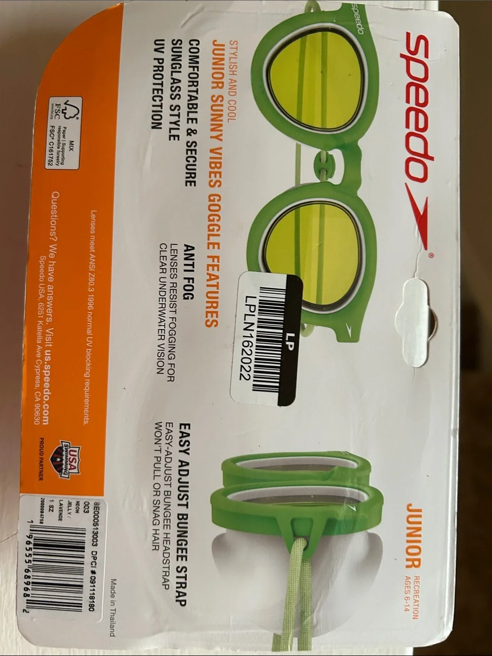 Speedo Purple and White Junior Swim Goggles